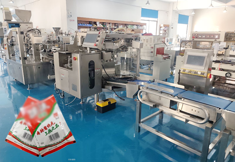 全自動給袋式牛肉醬包裝機-南京包裝機高速、定制、多功能、一站式服務